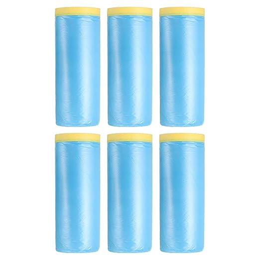 uxcell Pre-Taped Masking Film, 4.9ft x 82ft Plastic Paint Drop Cloth by uxcell