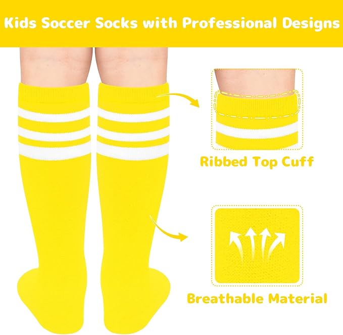 Olreco 1 Pack Toddler Kids Youth Soccer Socks Girls Boys Baseball Socks Youth Knee High Softball Football Accessories Cotton