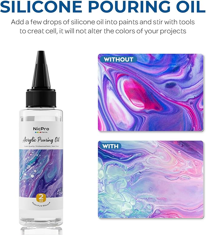 Nicpro 18 Colors 8.45oz Metallic Acrylic Pour Paint Supplies Kit, Large Volume - Image 5