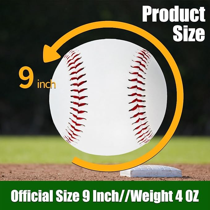 R&L Official Size Blank Practice Training Baseballs 12 Balls Pack Blank Baseball Sports Youth/Adult for League Play, Pitching, Batting, Fielding, Autograph, Gifts(One Dozen)