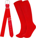 Dxhycc Youth Baseball Socks and Belt Combo Set Softball Baseball Socks and Elastic Waist Belt for Youth Boys Girls