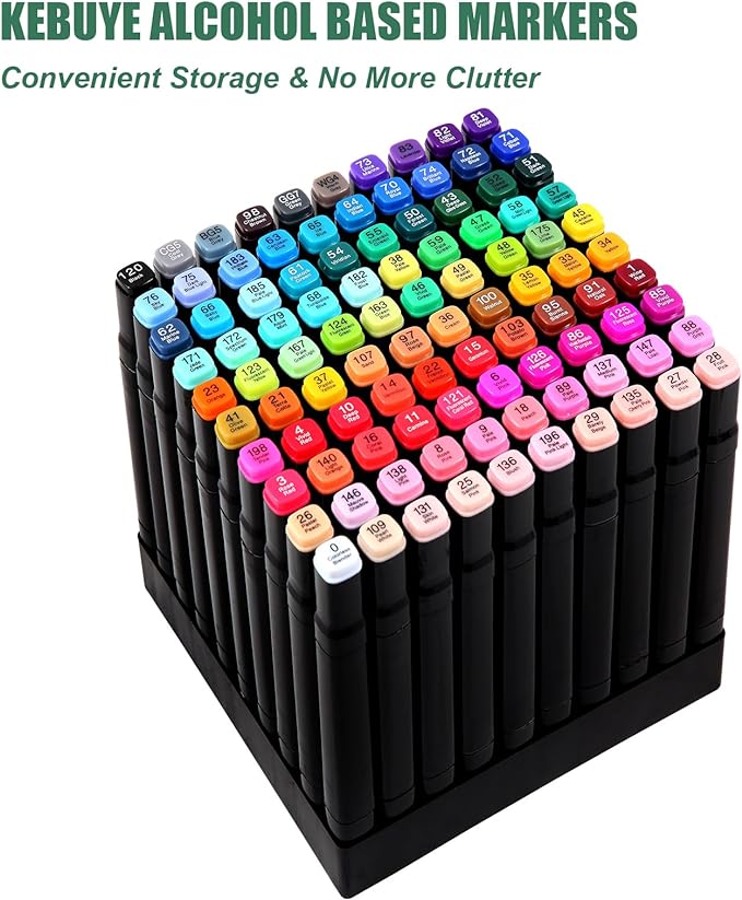 100 Colors Alcohol Markers Set, Dual Tips Blender Art Markers - Image 2