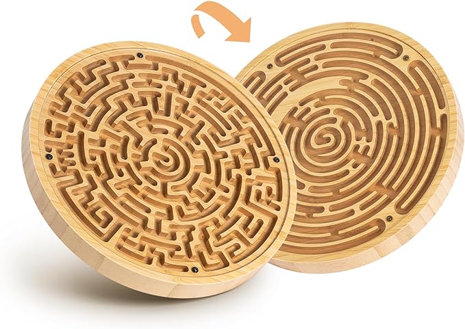 Wooden Labyrinth Board Game by CHILLKITYPET
