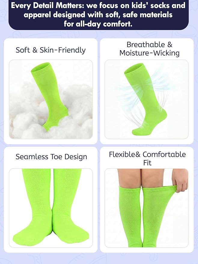 American Trends Kids Toddler Soccer Socks Youth Baseball Softball Football Socks Knee High Accessories for Girls