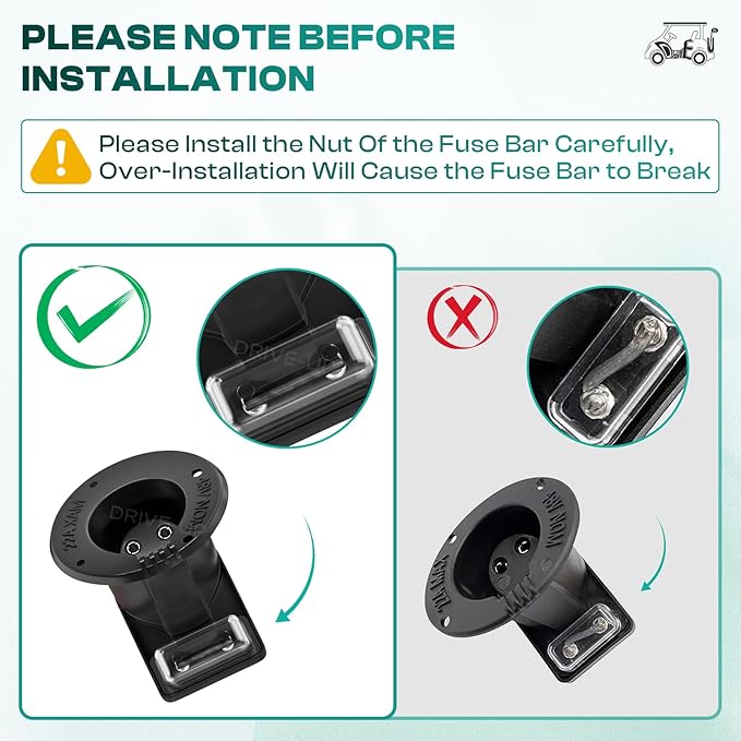 DRIVE UP 48V Club Car Charger Receptacle Charger Plug for Club Car DS Modes, Golf Cart Charging Port with Cord and Club Car Plug OEM 101828901 101802101