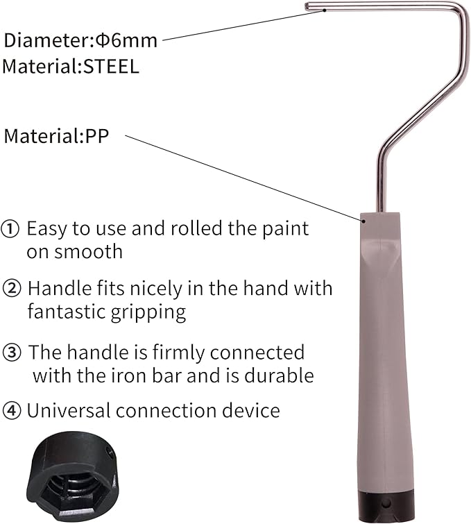 Voomey Small Paint Roller, Mini Paint Roller Kit 4 Inch, Microfiber Paint - Image 2