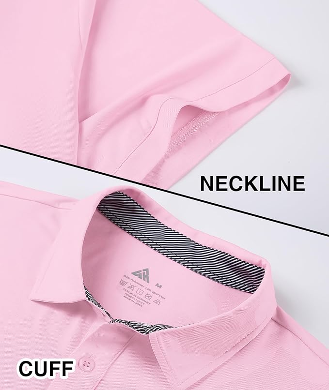 ZITY Mens Golf Shirt Short Sleeve Sport Moisture Wicking Performance Print Golf Polo Shirts for Men Collared Casual T-Shirt