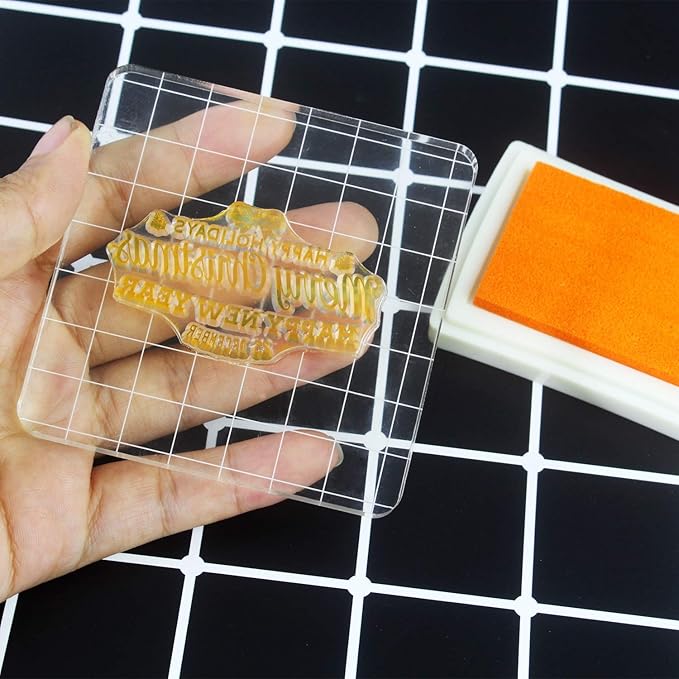 6 Pieces Stamp Blocks Acrylic Clear Stamping Blocks Tools - Image 7