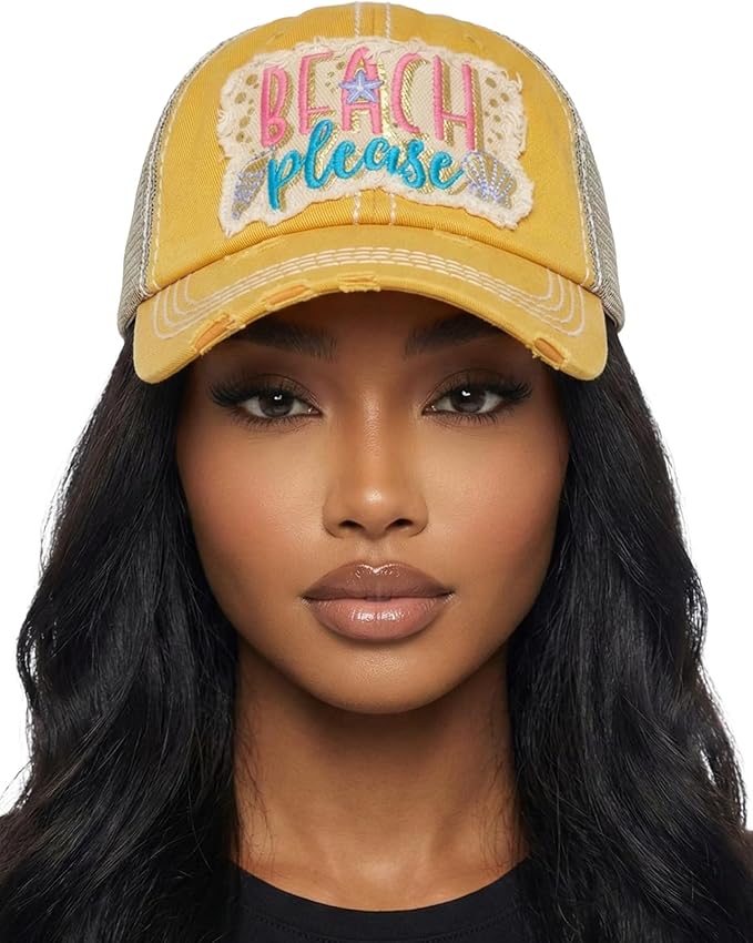 Funky Junque Distressed Vintage Baseball Cap - Embroidered Patch Women's Hat - Holiday, Lifestyle & Patriotic Designs