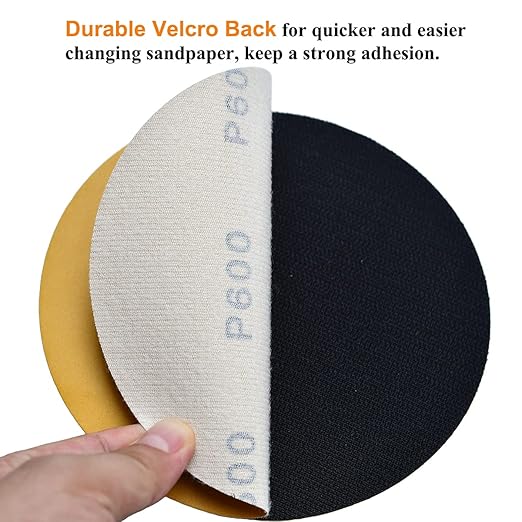 6-Inch No-Hole Hook and Loop Sanding Discs 600-Grit, Random Orbital Sandpaper - Image 4