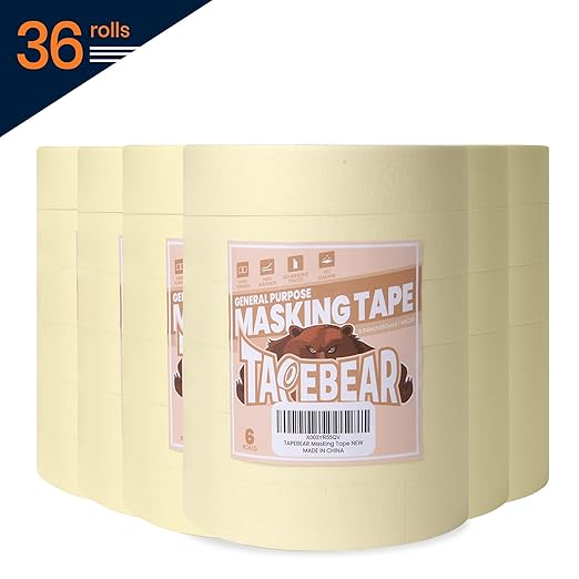 TAPEBEAR General Purpose Masking Tape Beige White 0.94 Inches x 60 Yards - Image 7