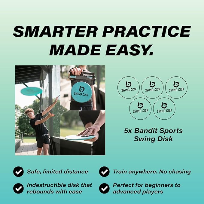 Bandit Sports Swing Disk Baseball Swing Trainer, Baseball Hitting Trainer Disks for Improving Baseball Swing, Baseball Training Equipment to Analyze Swing and Improve Batting Mechanics