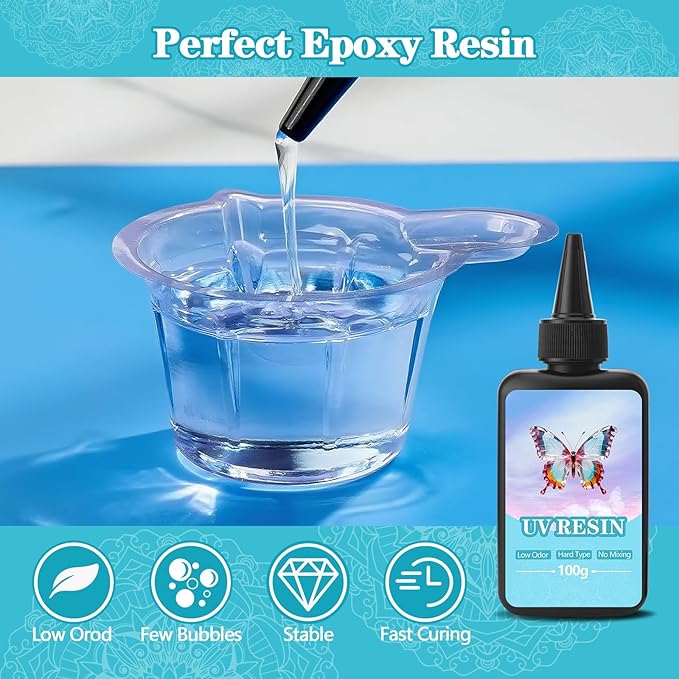EKACO 500g UV Resin, Upgraded Hard Type Crystal Clear Ultraviolet Epoxy Resin - Image 4