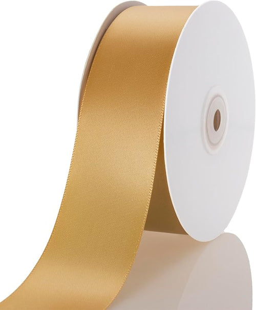 1-1/2 Inch Gold Ribbon, 50 Yards Craft Polyester Satin Ribbon Perfect by Unknown