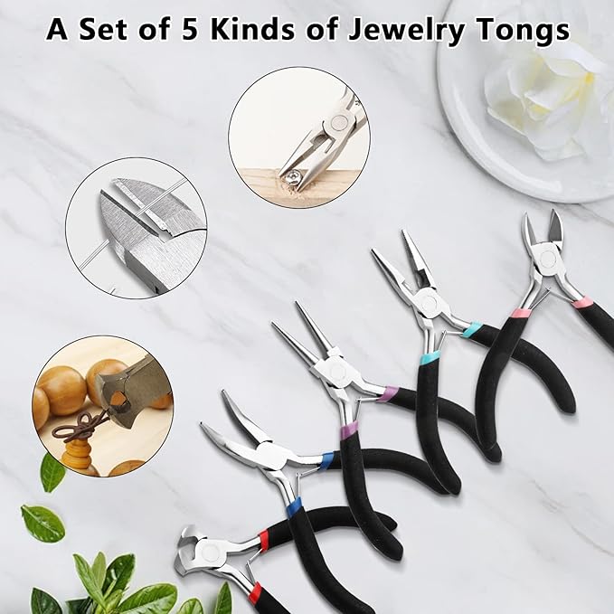 5 Pcs Jewelry Making Pliers Tools - Image 4