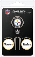 Team Golf NFL Divot Tool with 3 Golf Ball Markers Pack, Markers are Removable Magnetic Double-Sided Enamel