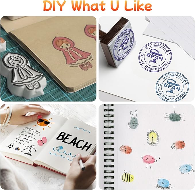 Large Finger Ink Pads for Kids Washable Craft Ink Stamp Pads, 16 Color DIY for - Image 7