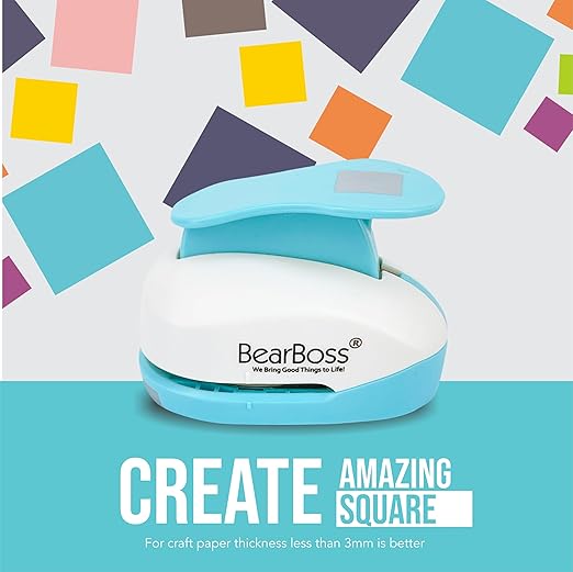 BearBoss Square Paper Punch Set, 5 Different Sizes, Scrapbooking Crafting Tool - Image 8