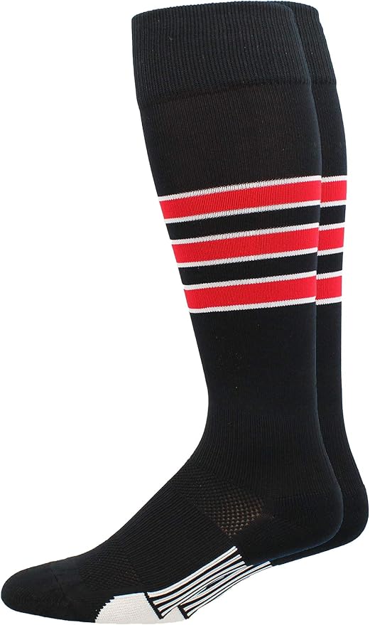 MadSportsStuff Softball Socks Baseball Socks | White & Team Colors | USA Made | Sizes for Girls, Youth Boys, Men & Women