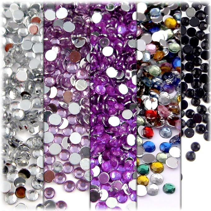 The Crafts Outlet 5-PK Set, Round 3mm Rhinestones - Image 2