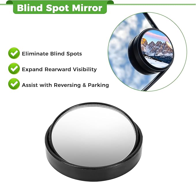 10L0L Golf Cart Mirrors with Blind Spot Mirrors No Drilling 180 Degree Rotation & Foldable-HD Shatterproof Glass Mirrors for Golf Cart Club Car EZGO and Other (New for 2026)