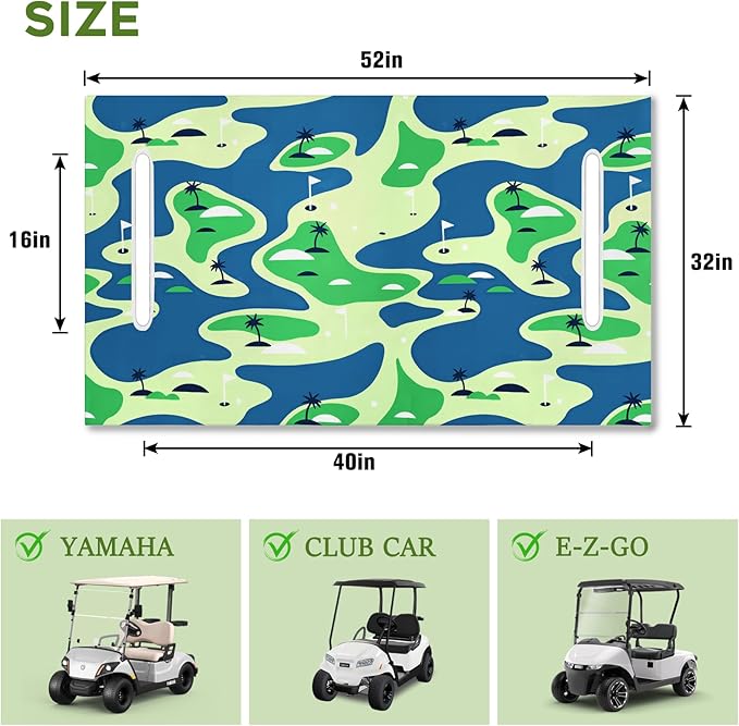 Golf Cart Seat Covers Club Car Golf Cart Accessories for Men Women Golf Carts Seat Towel Blanket 2-Seat Golf Cart Decorations