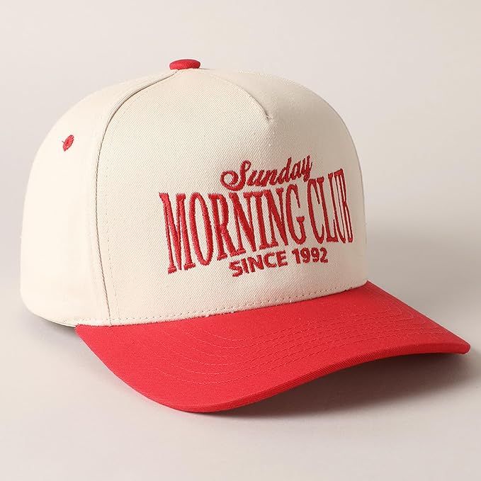 MIRMARU Two-Tone Vintage Canvas Trucker Hats for Men & Women, Adjustable Size Baseball Caps with Trendy Embroidered Design