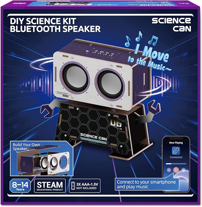 Science Can Stem Toys DIY Bluetooth Speaker, Build Your Robot Bluetooth Speaker by ScienceCan