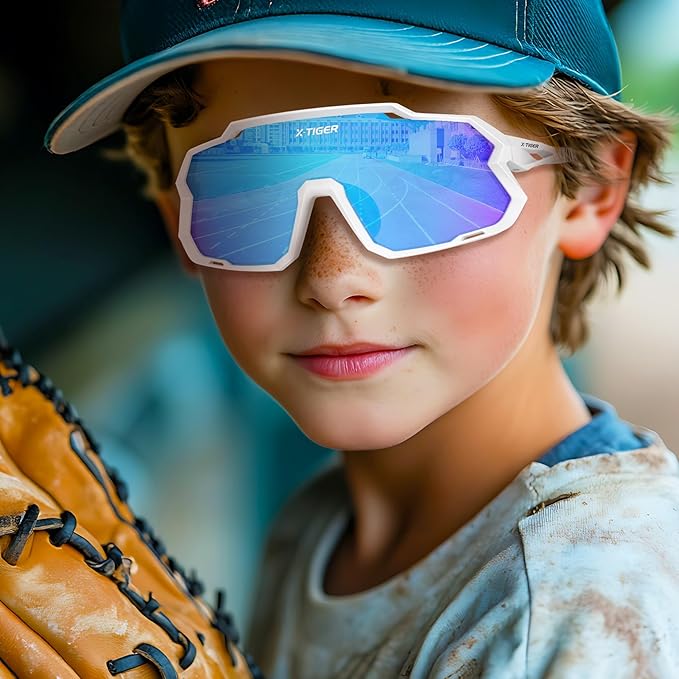 X-TIGER Kids Sunglasses Polarized Youth Baseball Sunglasses for 8-14 boys girls UV400 Sports Softball Cycling Glasses