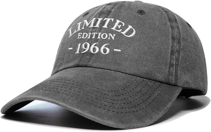 60th Birthday Gifts for Men Women, 60 Year Old Gifts Ideas, Adjustable Washed Cotton Embroidered Baseball Cap