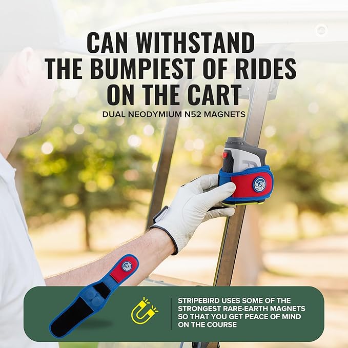 Stripebird 2.0 Slim Golf Rangefinder Magnetic Strap - Form Fitting, No Buckle, Range Finder