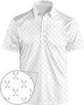 Golf Polo Shirts for Men Funny Print Short Sleeve Golf Shirts Performance Golf Polos