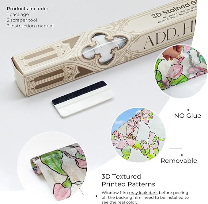 3D Stained Glass Window Film, Decorative Window Privacy Film - Image 4