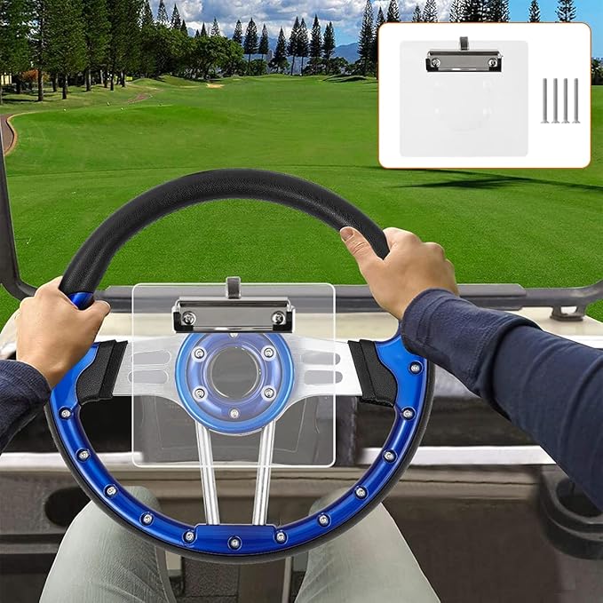 Golf Cart Scorecard with Pencil Holder Suitable for Almost All EZGO/Club Car/Yamaha Golf Carts Models with 5 or 6 Hole Golf Cart Steering Wheels