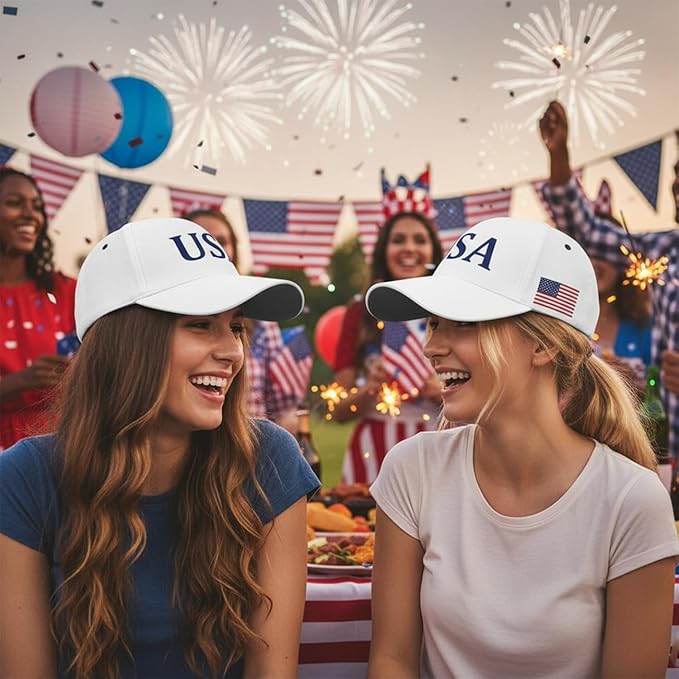 USA Flag Baseball Cap American Patriotic Trucker Hat Father Dad Mother Mom Adjustable Sportswear Hat for Men Women Adults
