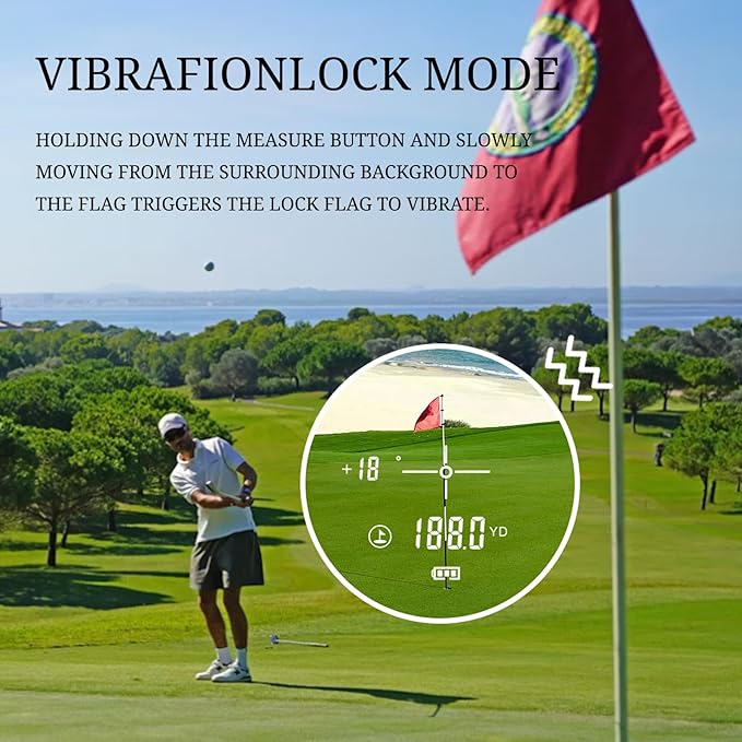 Golf Laser Rangefinder 6X Magnification with Slope Switch Built-in Magnet, Flag Lock Vibration, USB-C Rechargeable