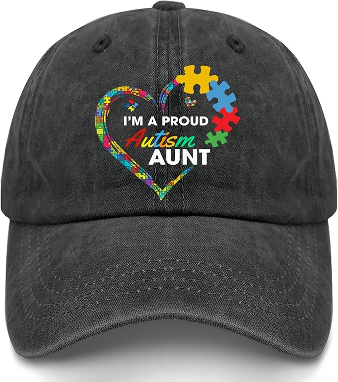 I'm a Pround Autism Uncle Baseball Cap for Mens Fashion Washed Distressed Baseball Caps