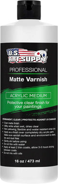 U.S. Art Supply 16 oz Matte Acrylic Varnish by USArtSupply