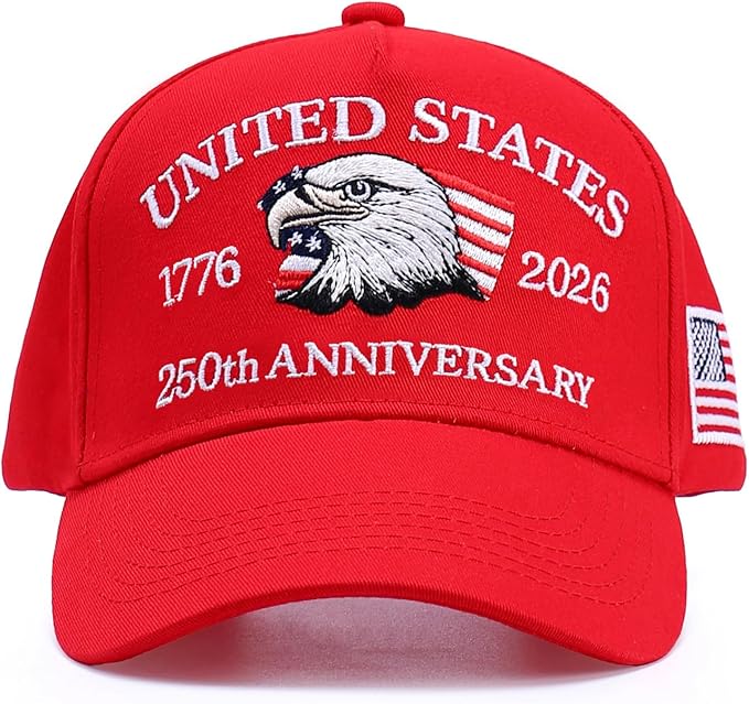 250th Anniversary Patriotic Baseball Cap (1776-2026) Embroidered USA Hat, Adjustable Unisex Bicentennial Gift