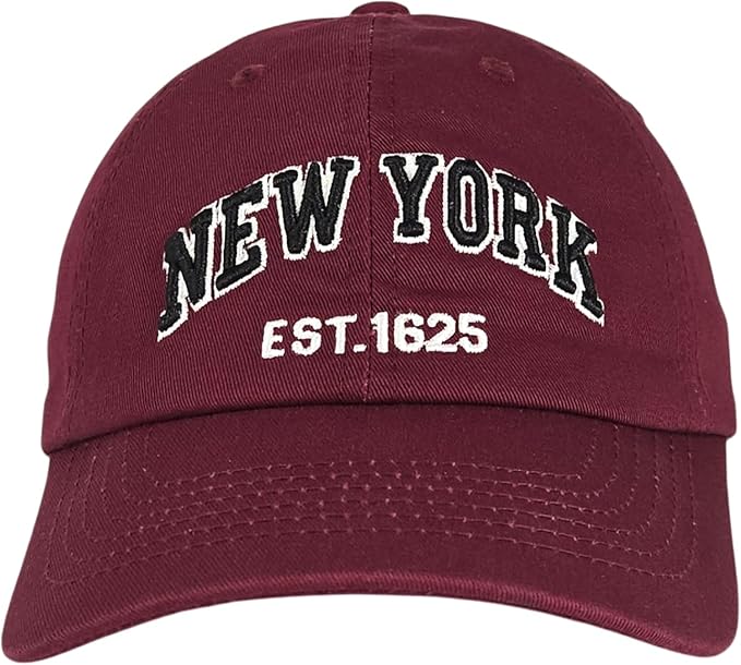 Elidan NY Dad Hat New York EST.1625 Cotton Cap, Adjust Buckle Strap, Unstructured Low-Profile NY Baseball Cap for Men & Women
