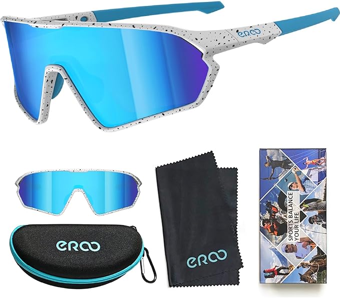 Youth Baseball Polarized Kids Sunglasses for Boys Girls Age 6-12 with Carrying Case Cycling Softball Padel Lightweight