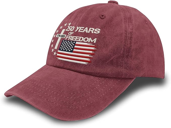 US 250th Anniversary Hat, Patriotic Embroidered Cap, 1776-2026 Freedom Celebration, 250 Years American History Gift Patriots