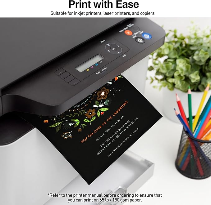MAXECHO 8.5" × 11" Black Colored Cardstock Bulk 150 Sheets Construction Paper - Image 4