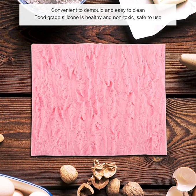 Rectangle Cake Tree Bark Texture Design Silicone Icicle Lace Bread Baking Non - Image 7