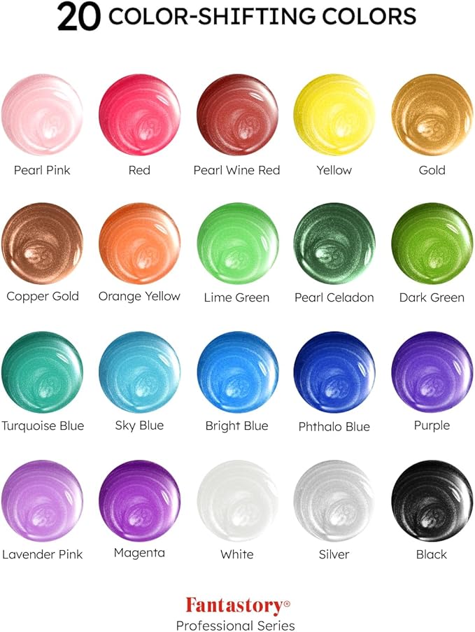 Fantastory Metallic Iridescent Acrylic Paint Set - Image 2