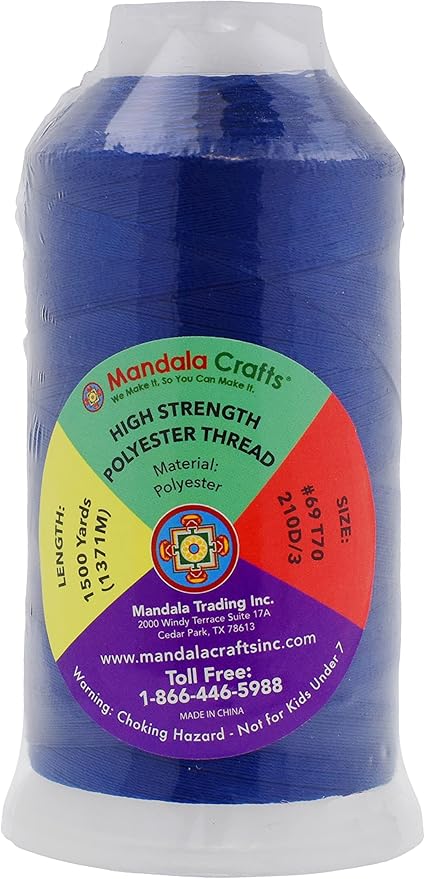 Mandala Crafts Royal Blue Heavy Duty Thread - Image 3
