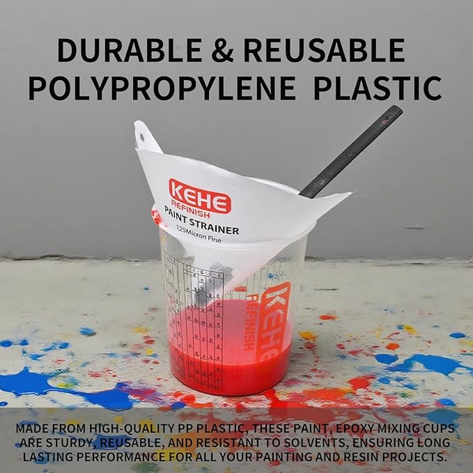 15 PACK Paint Mixing Cups by KEHE REFINISH, 10 oz, Disposable or Reusable - Image 4