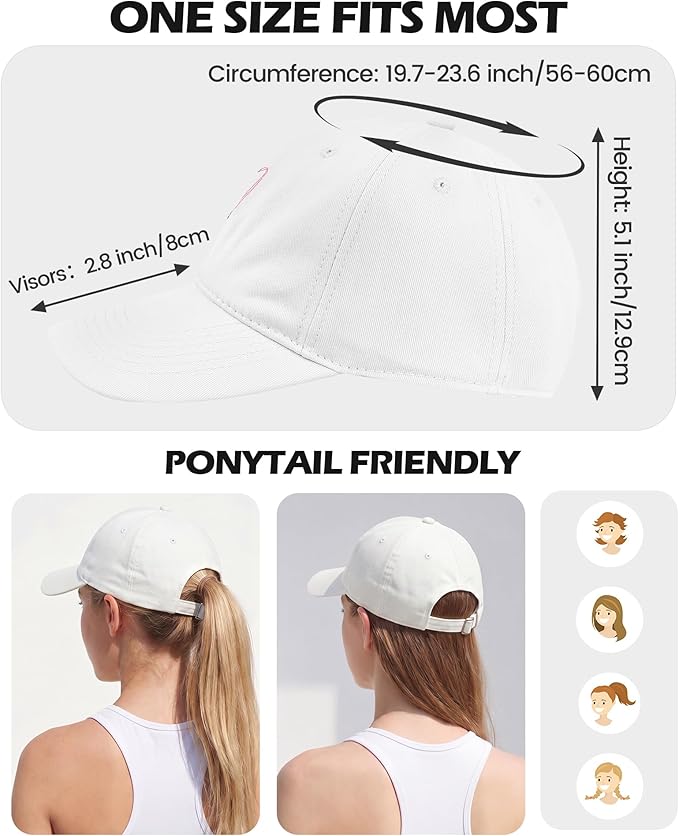 American Trends Womens Baseball Caps Cute Heart Dad Hat, Adjustable Cotton Unisex Cap for Workout, Golf & Everyday Wear