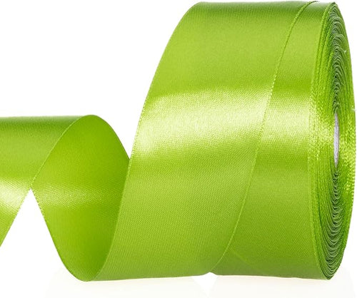 1 1/2 Inch Apple Green Solid Satin Ribbon, 50 Yards Craft Fabric Ribbon by YASEO