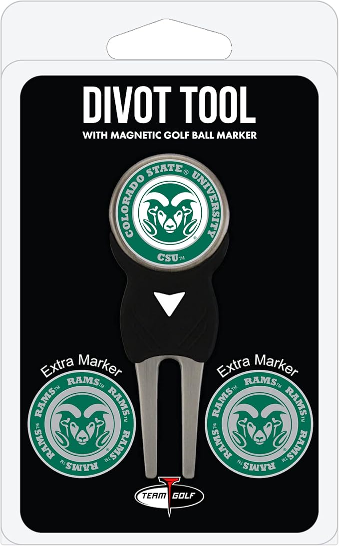 Team Golf NCAA Unisex-Adult Team Golf NCAA Divot Tool with 3 Golf Ball Markers Pack, Markers are Removable Magnetic Double-Sided Enamel